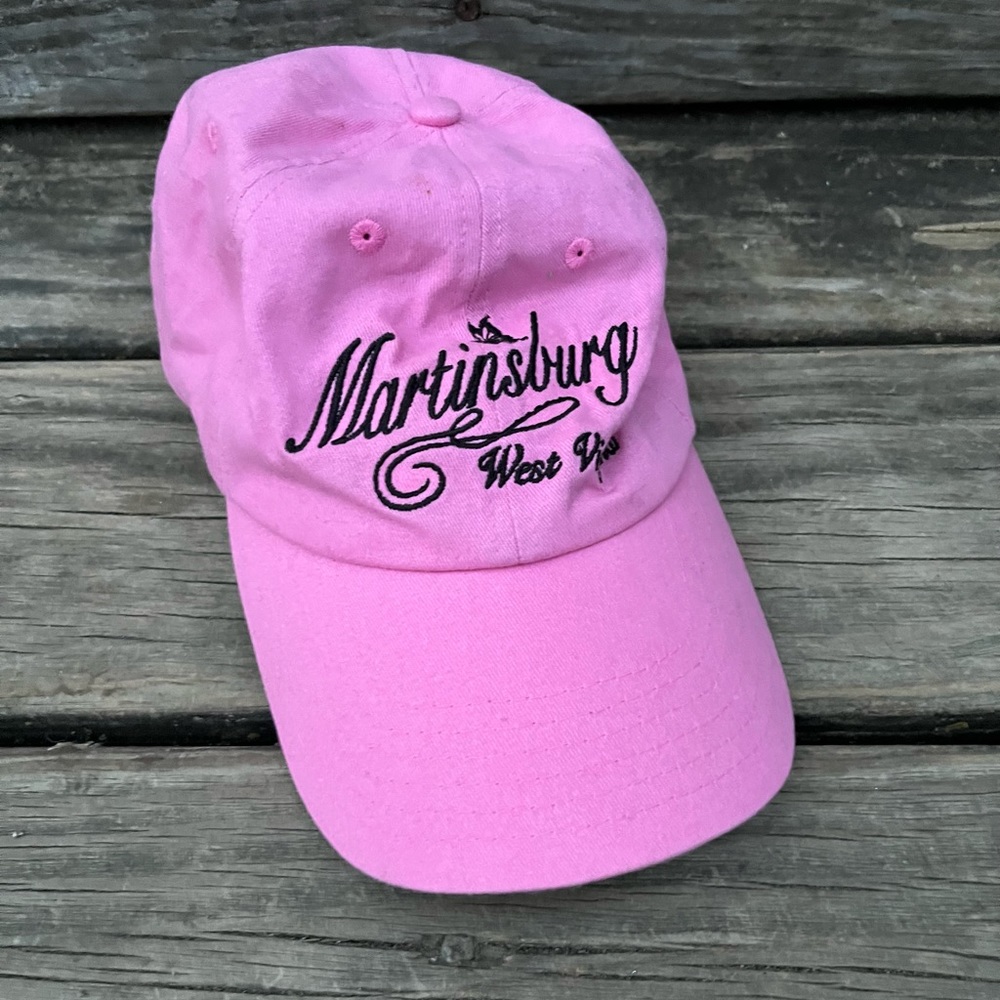 MARTINSBURG WEST VIRGINIA PINK COTTON NOVELTY SOUVENIR BASEBALL CAP